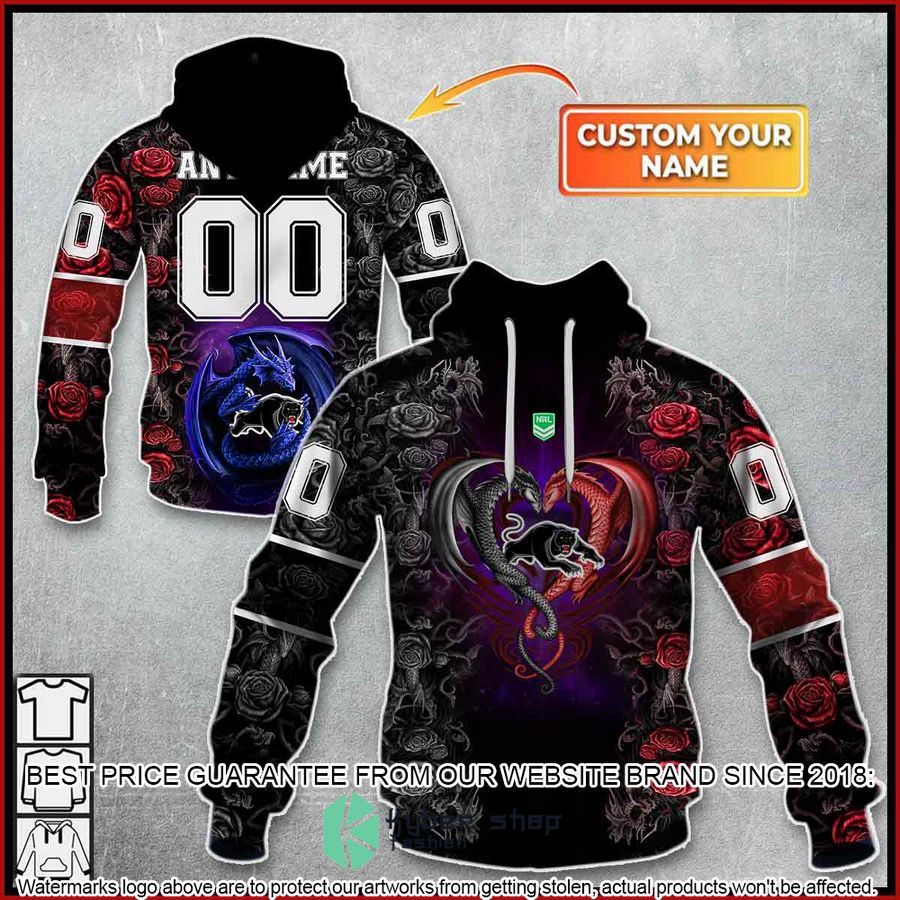 Personalized NRL Penrith Panthers Rose Dragon Shirt, Hoodie