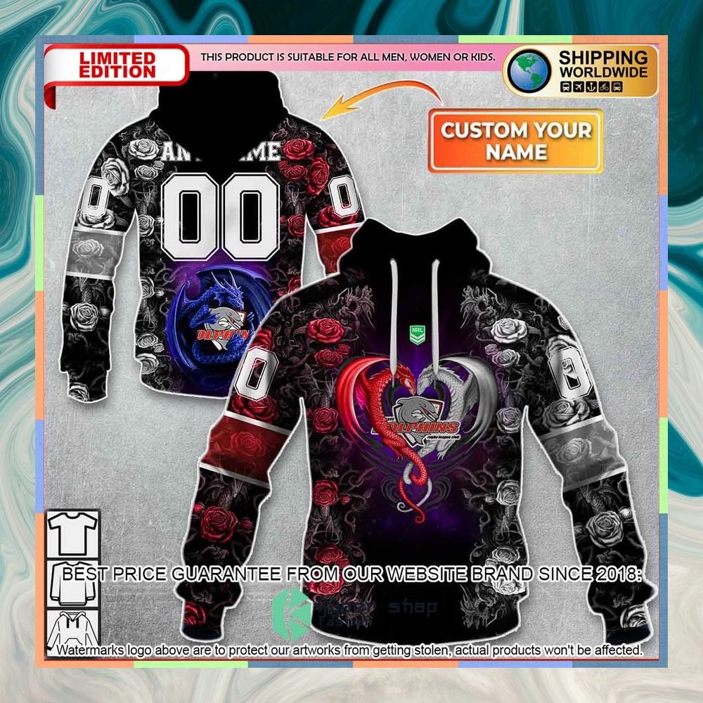 Personalized NRL Redcliffe Dolphins Rose Dragon Shirt, Hoodie 11 Personalized NRL Redcliffe Dolphins Rose Dragon Shirt, Hoodie word3