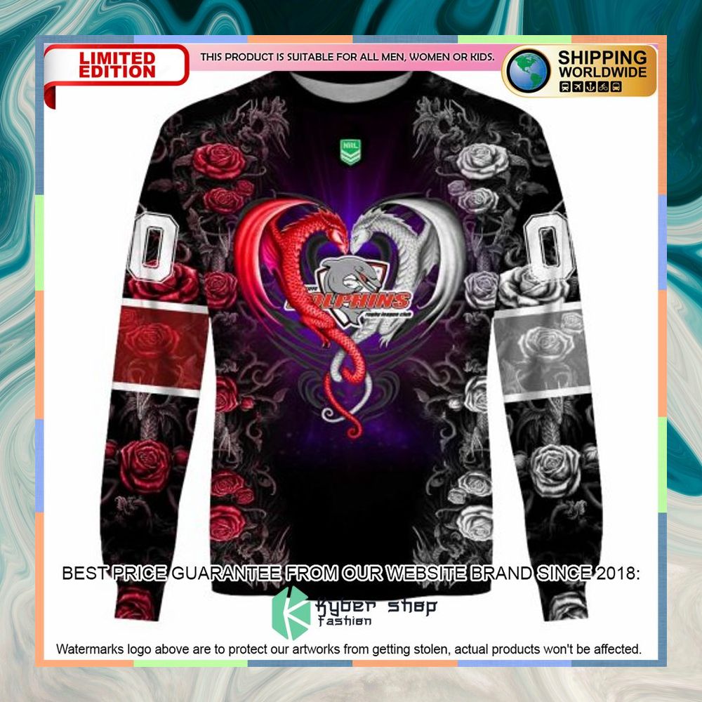 Personalized NRL Redcliffe Dolphins Rose Dragon Shirt, Hoodie 15 Personalized NRL Redcliffe Dolphins Rose Dragon Shirt, Hoodie word3