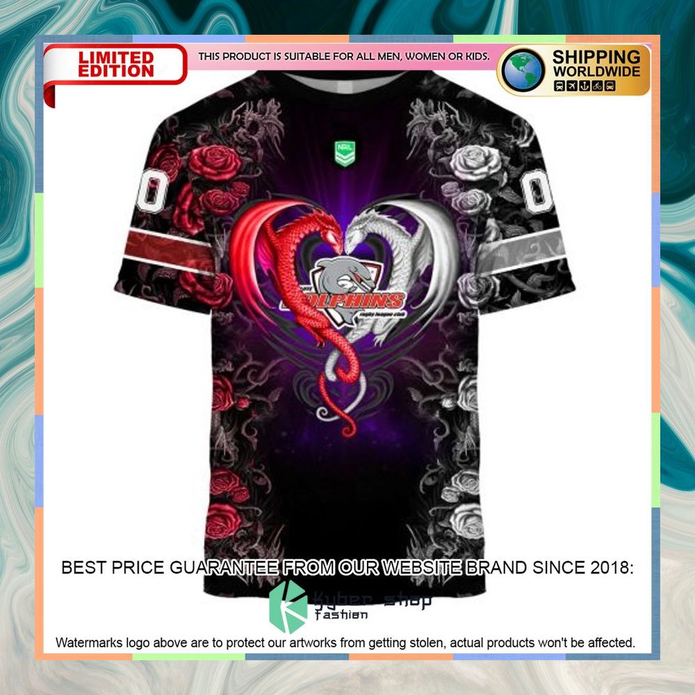 Personalized NRL Redcliffe Dolphins Rose Dragon Shirt, Hoodie 17 Personalized NRL Redcliffe Dolphins Rose Dragon Shirt, Hoodie word3