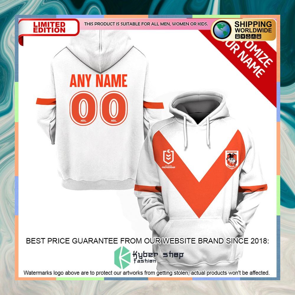 Personalized NRL St. George Illawarra Dragons white Shirt, Hoodie 10 Personalized NRL St. George Illawarra Dragons white Shirt, Hoodie word1