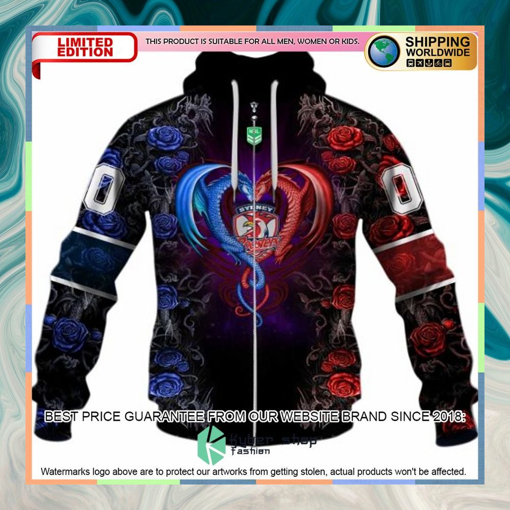 Personalized NRL Sydney Roosters Rose Dragon Shirt, Hoodie 12 Personalized NRL Sydney Roosters Rose Dragon Shirt, Hoodie word2