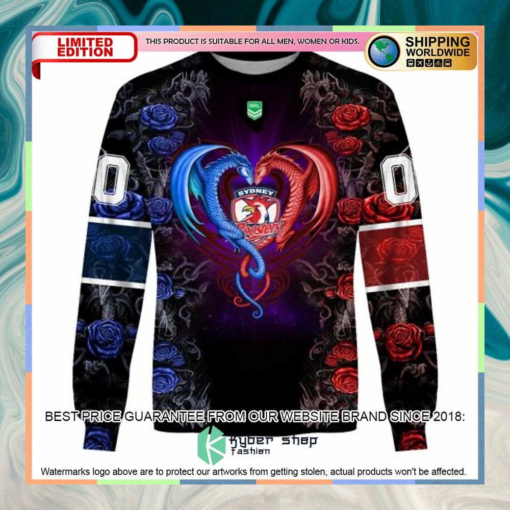 Personalized NRL Sydney Roosters Rose Dragon Shirt, Hoodie 15 Personalized NRL Sydney Roosters Rose Dragon Shirt, Hoodie word2