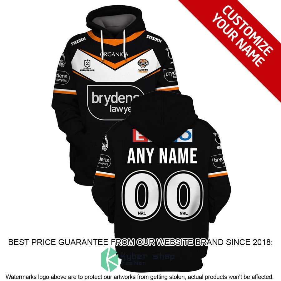 Personalized NRL Wests Tigers black Shirt, Hoodie