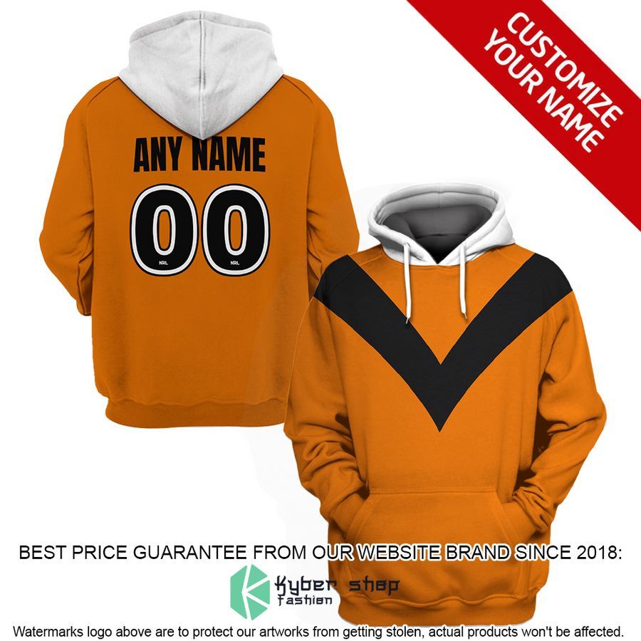Personalized NRL Wests Tigers orange Shirt, Hoodie