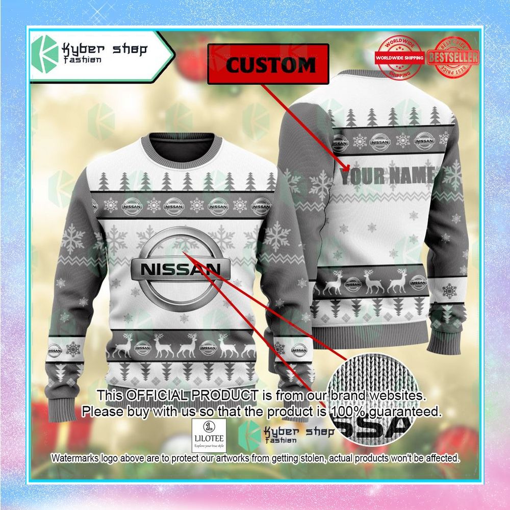 Personalized Nissan Ugly Christmas Sweater 6 Personalized Nissan Ugly Christmas Sweater word3