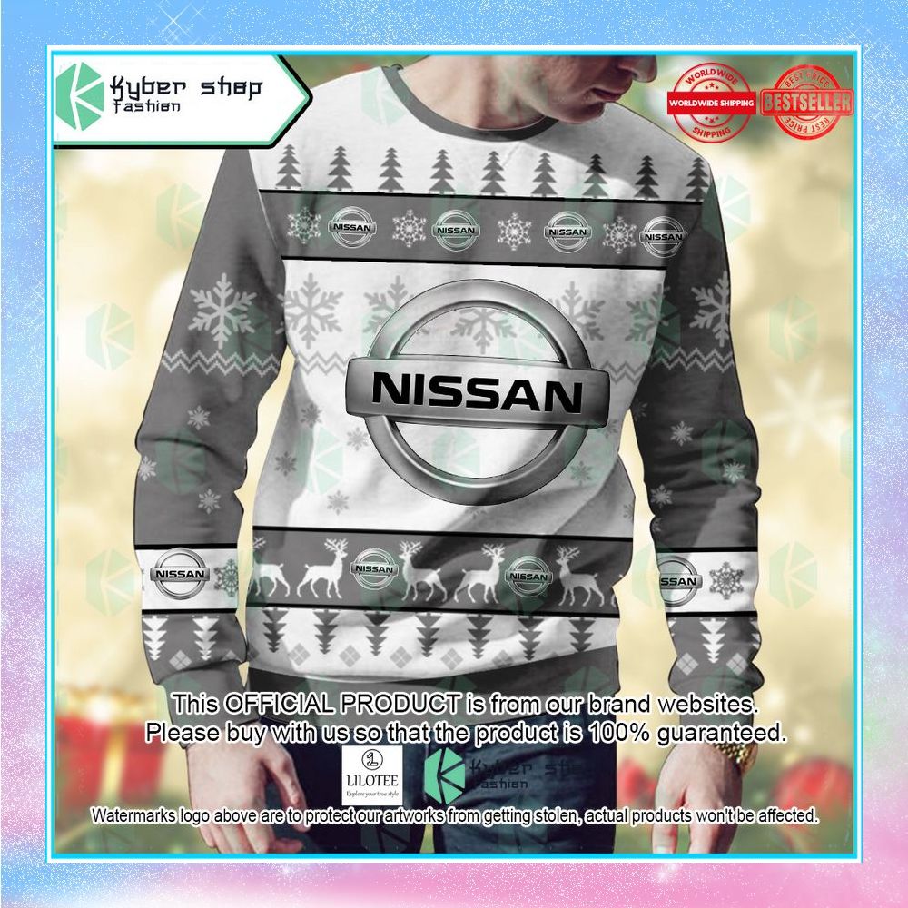 Personalized Nissan Ugly Christmas Sweater 7 Personalized Nissan Ugly Christmas Sweater word3