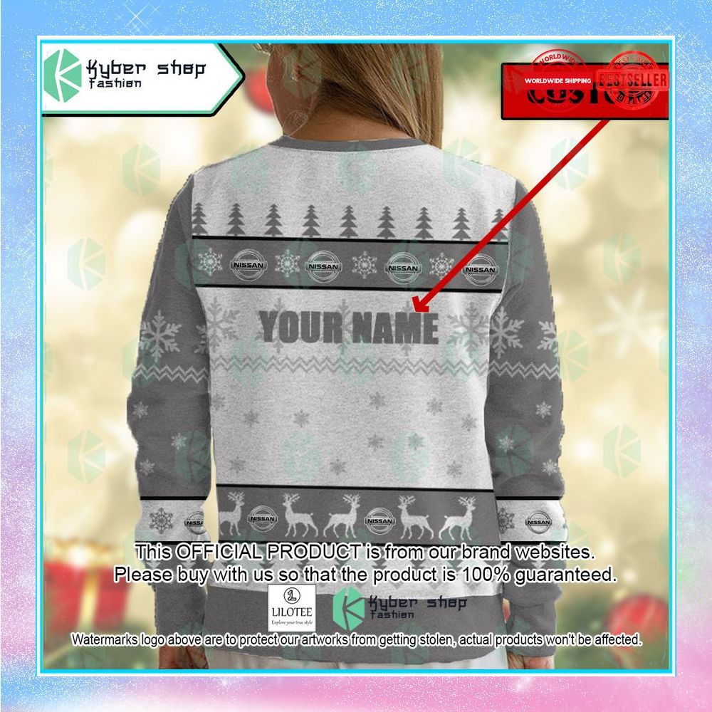 Personalized Nissan Ugly Christmas Sweater 10 Personalized Nissan Ugly Christmas Sweater word3