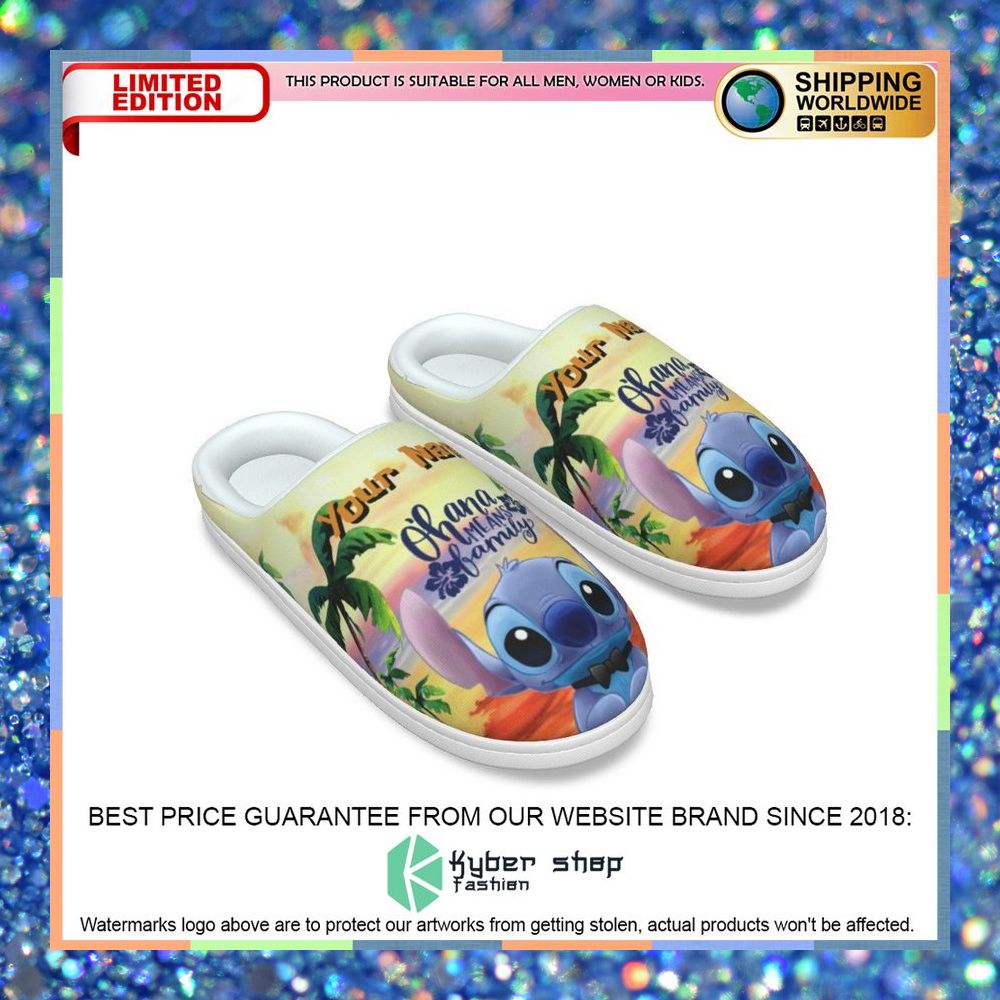 Personalized Stitch Ohana means family Slipper 4 Personalized Stitch Ohana means family Slipper word3