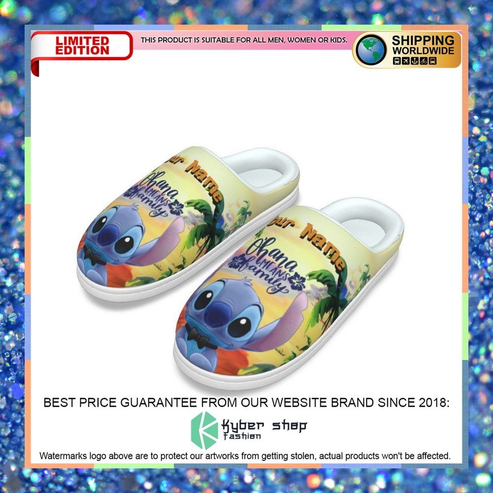 Personalized Stitch Ohana means family Slipper 6 Personalized Stitch Ohana means family Slipper word3