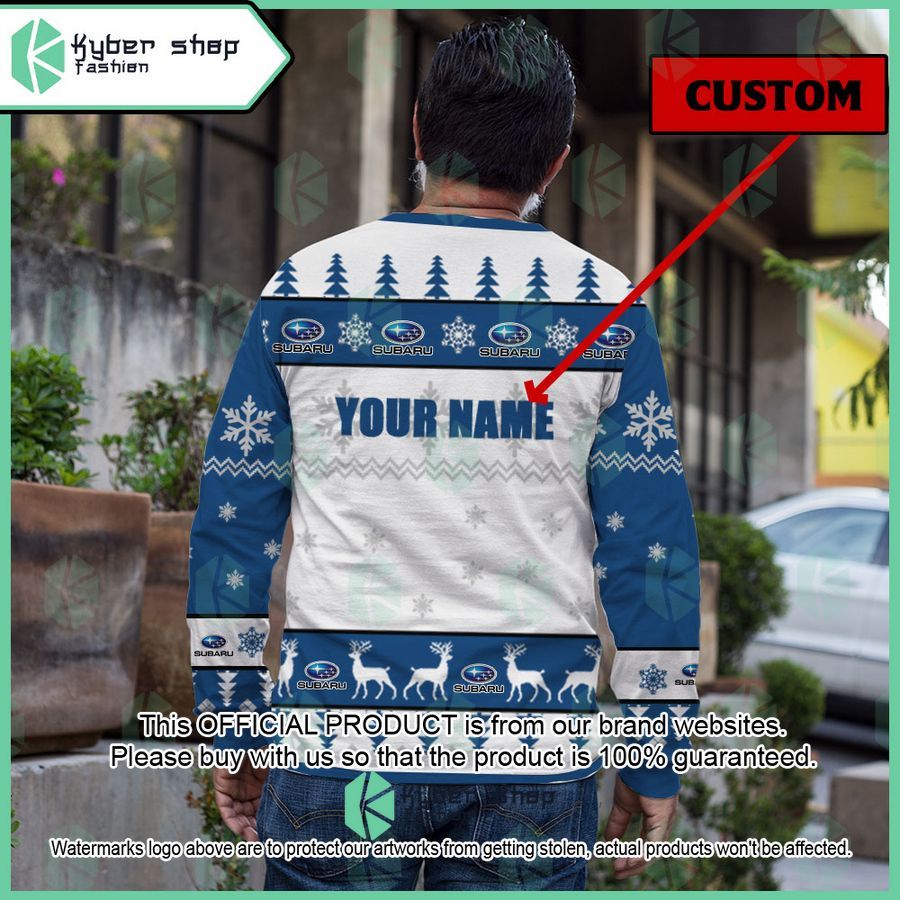 Personalized Subaru Ugly Christmas Sweater 3 Personalized Subaru Ugly Christmas Sweater word3