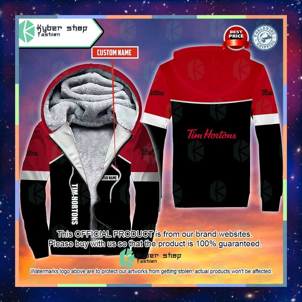 Personalized Tim Hortons Fleece Hoodie 3 Personalized Tim Hortons Fleece Hoodie word1