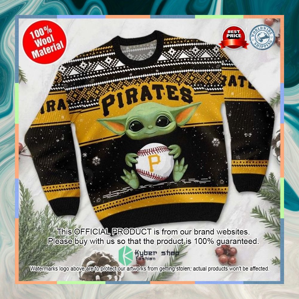 Pittsburgh Pirates Baby Yoda Christmas Sweater 7 Pittsburgh Pirates Baby Yoda Christmas Sweater word2