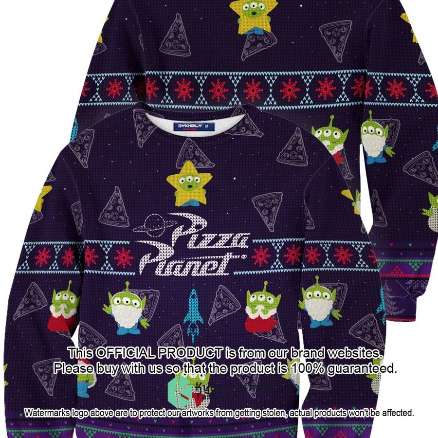 Pizza Planet Ugly Sweater word2