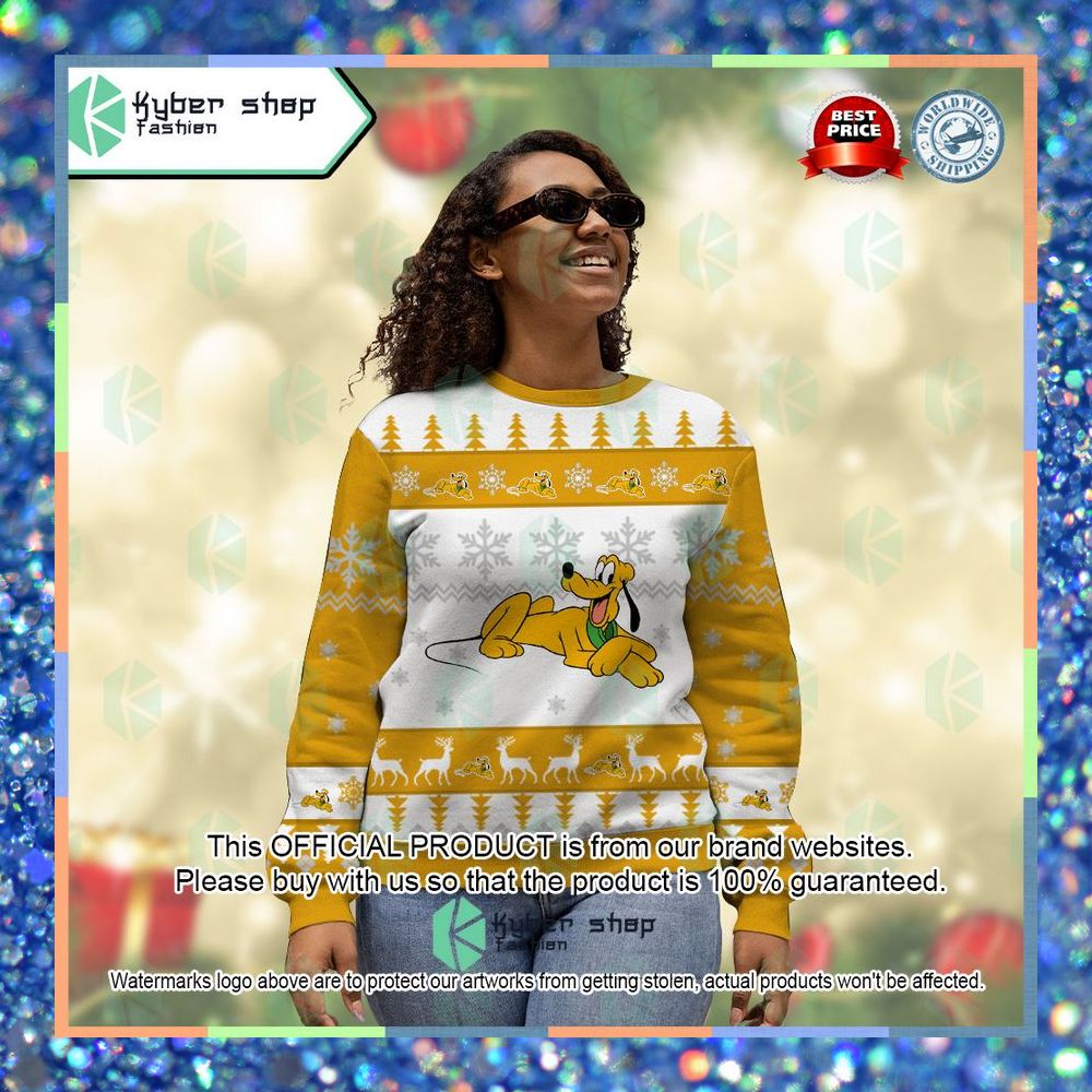 Pluto Disney's Mickey Mouse Christmas Sweater 9 Pluto Disney's Mickey Mouse Christmas Sweater word2
