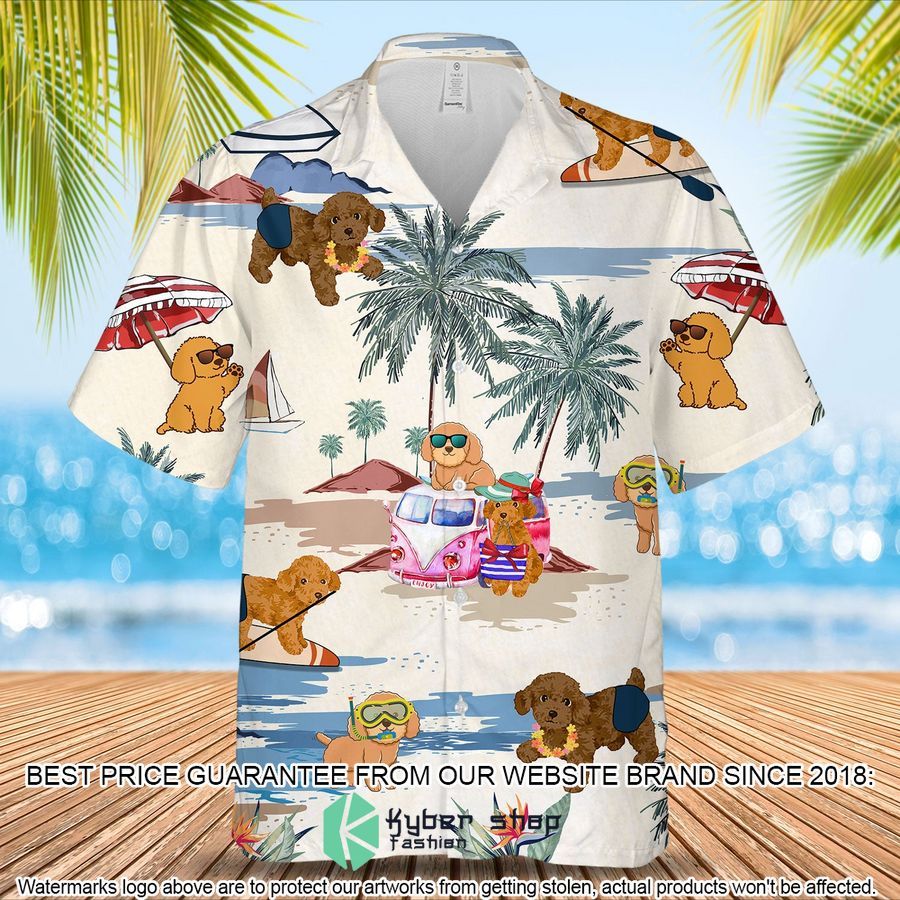 Poodle Toy Summer Beach Hawaiian Shirt word1