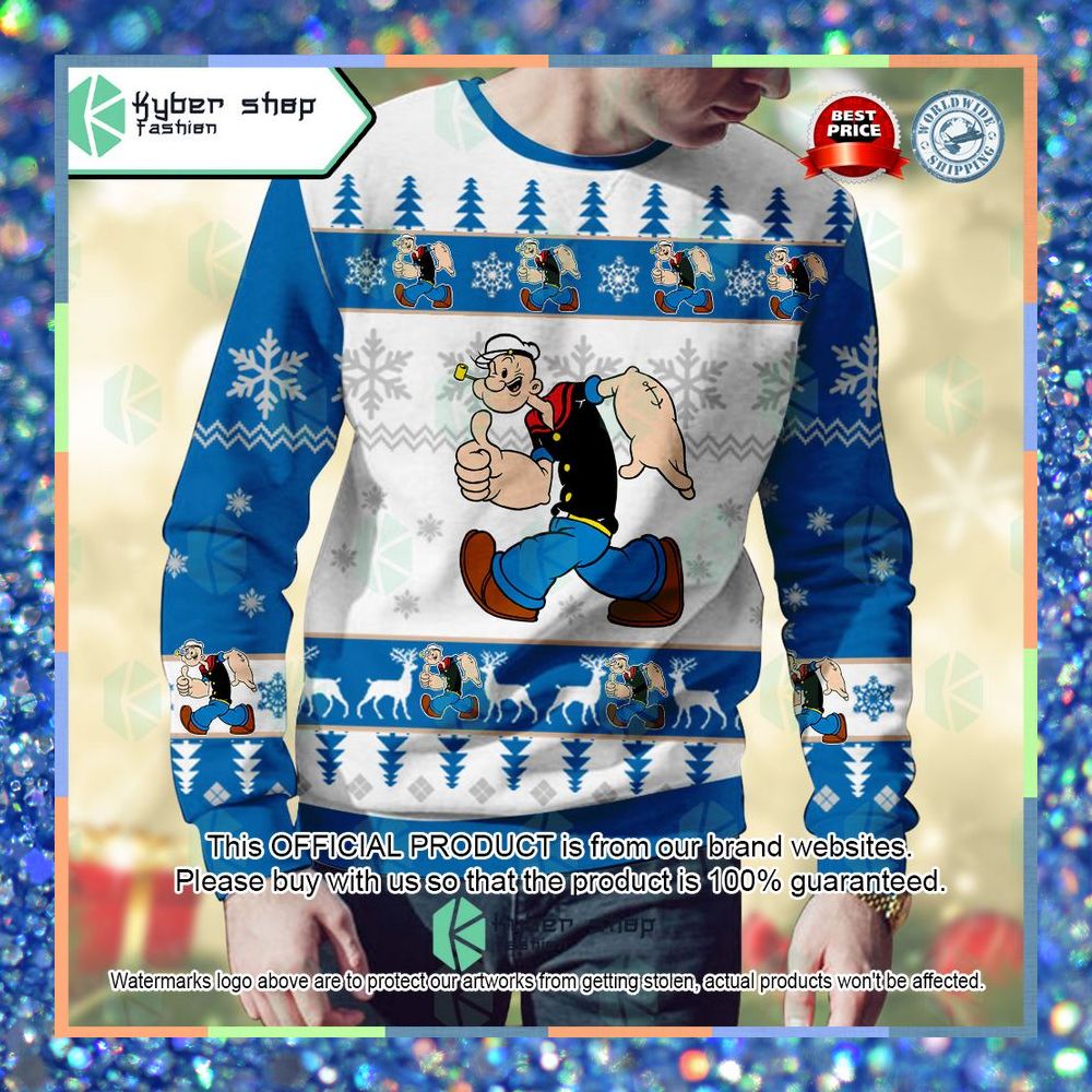 Popeye Popeye the Sailor Christmas Sweater 7 Popeye Popeye the Sailor Christmas Sweater word1