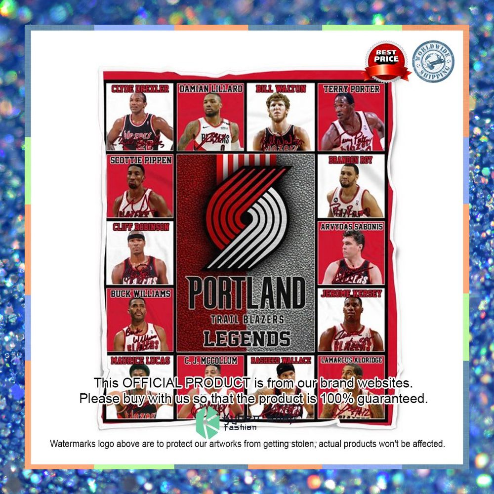 Portland Trail Blazers Legends Players NBA Blanket 5 Portland Trail Blazers Legends Players NBA Blanket word1