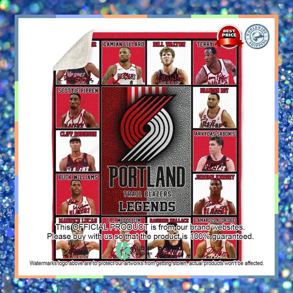 Portland Trail Blazers Legends Players NBA Blanket 6 Portland Trail Blazers Legends Players NBA Blanket word1