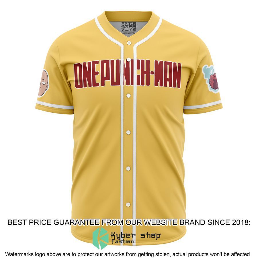 Power Saitama Punch Man Baseball Jersey word2