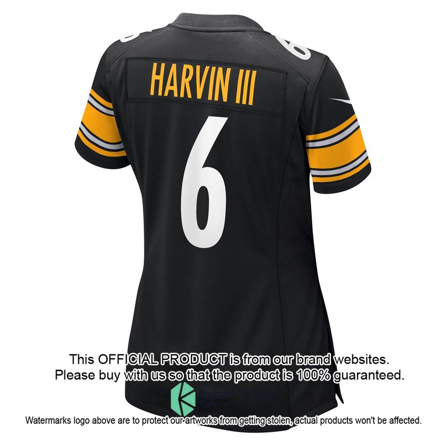 Pressley Harvin III Pittsburgh Steelers Women Black Football Jersey 3 Pressley Harvin III Pittsburgh Steelers Women Black Football Jersey word1