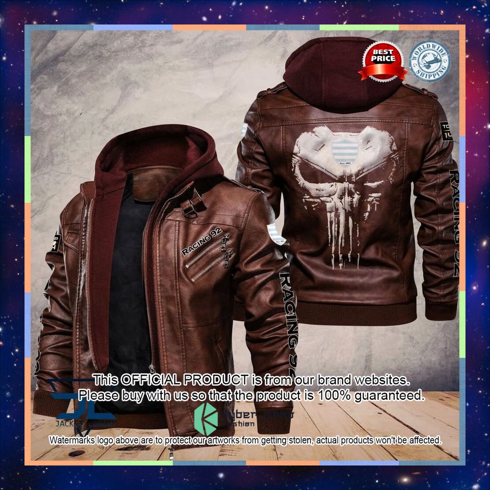Racing 92 Punisher Skull Leather Jacket 4 Racing 92 Punisher Skull Leather Jacket word2