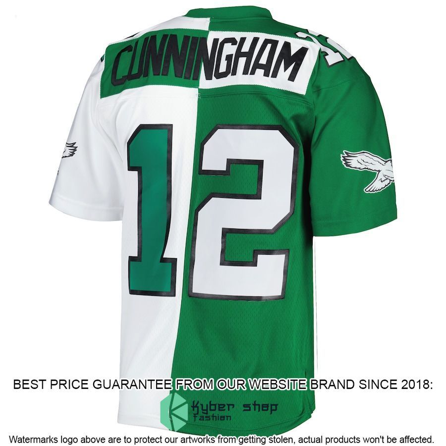 Randall Cunningham Philadelphia Eagles Mitchell & Ness 1990 Split Legacy Replica Kelly Green/White Football Jersey 3 Randall Cunningham Philadelphia Eagles Mitchell & Ness 1990 Split Legacy Replica Kelly Green/White Football Jersey word2
