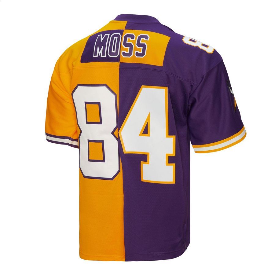 Randy Moss Minnesota Vikings Mitchell & Ness 1998 Split Legacy Replica Purple Gold Football Jersey 3 Randy Moss Minnesota Vikings Mitchell & Ness 1998 Split Legacy Replica Purple Gold Football Jersey word3