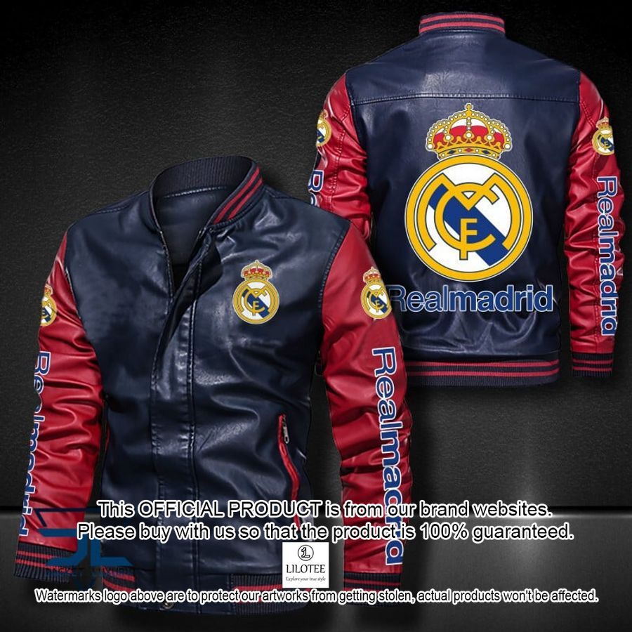 Real Madrid C.F Bomber Leather Jacket 3 Real Madrid C.F Bomber Leather Jacket word2