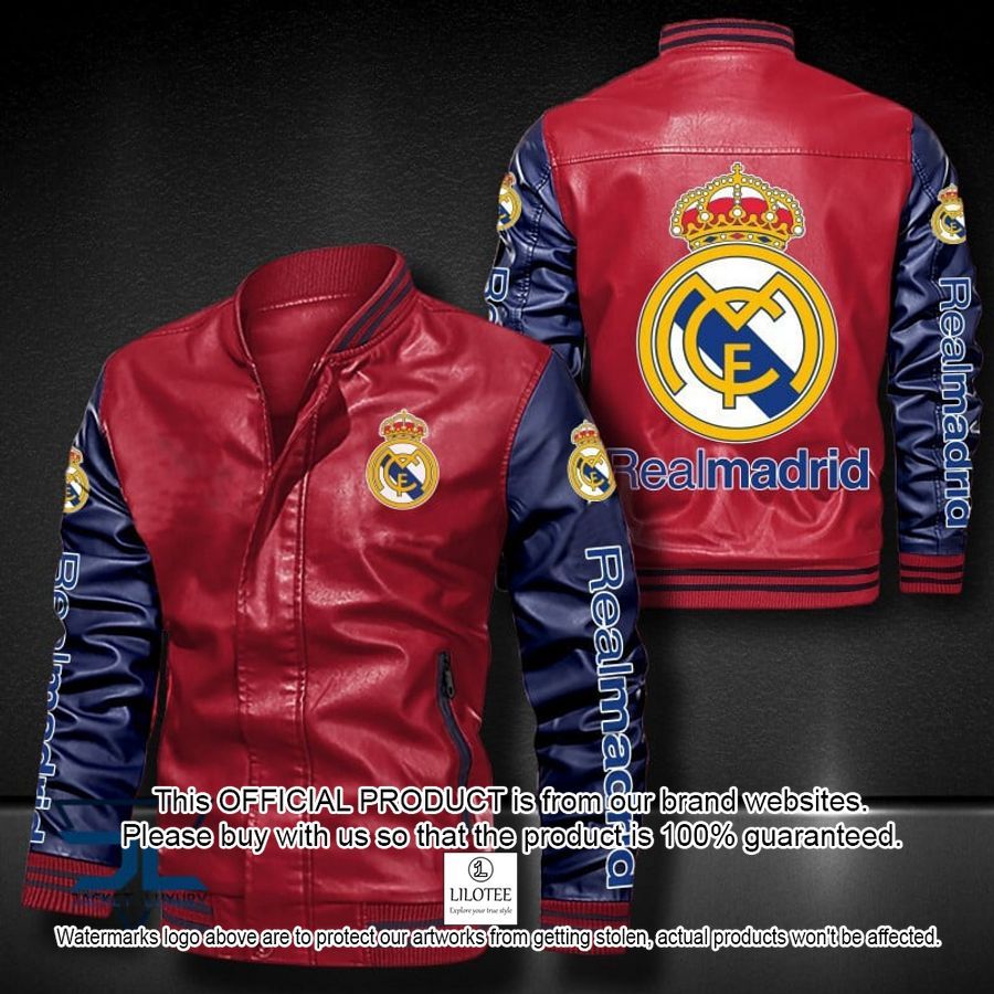 Real Madrid C.F Bomber Leather Jacket 5 Real Madrid C.F Bomber Leather Jacket word2
