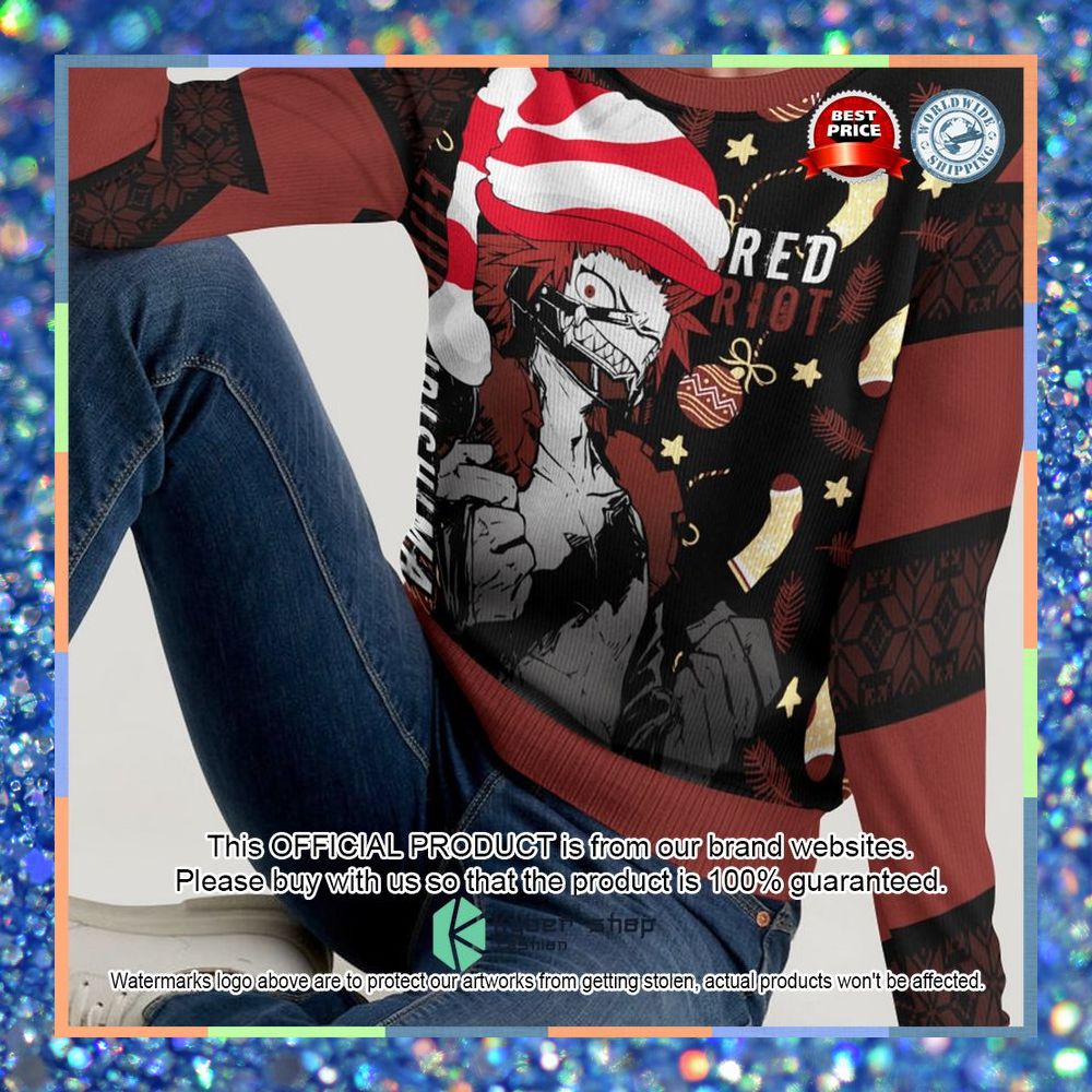 Red Riot Kirishima My Hero Academia Christmas Sweater 6 Red Riot Kirishima My Hero Academia Christmas Sweater word3