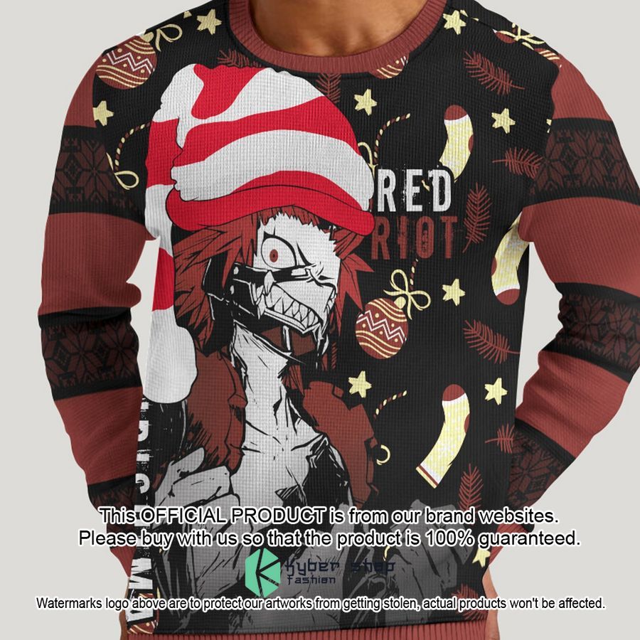 Red Riot Kirishima My Hero Academia Christmas Sweater 3 Red Riot Kirishima My Hero Academia Christmas Sweater word3