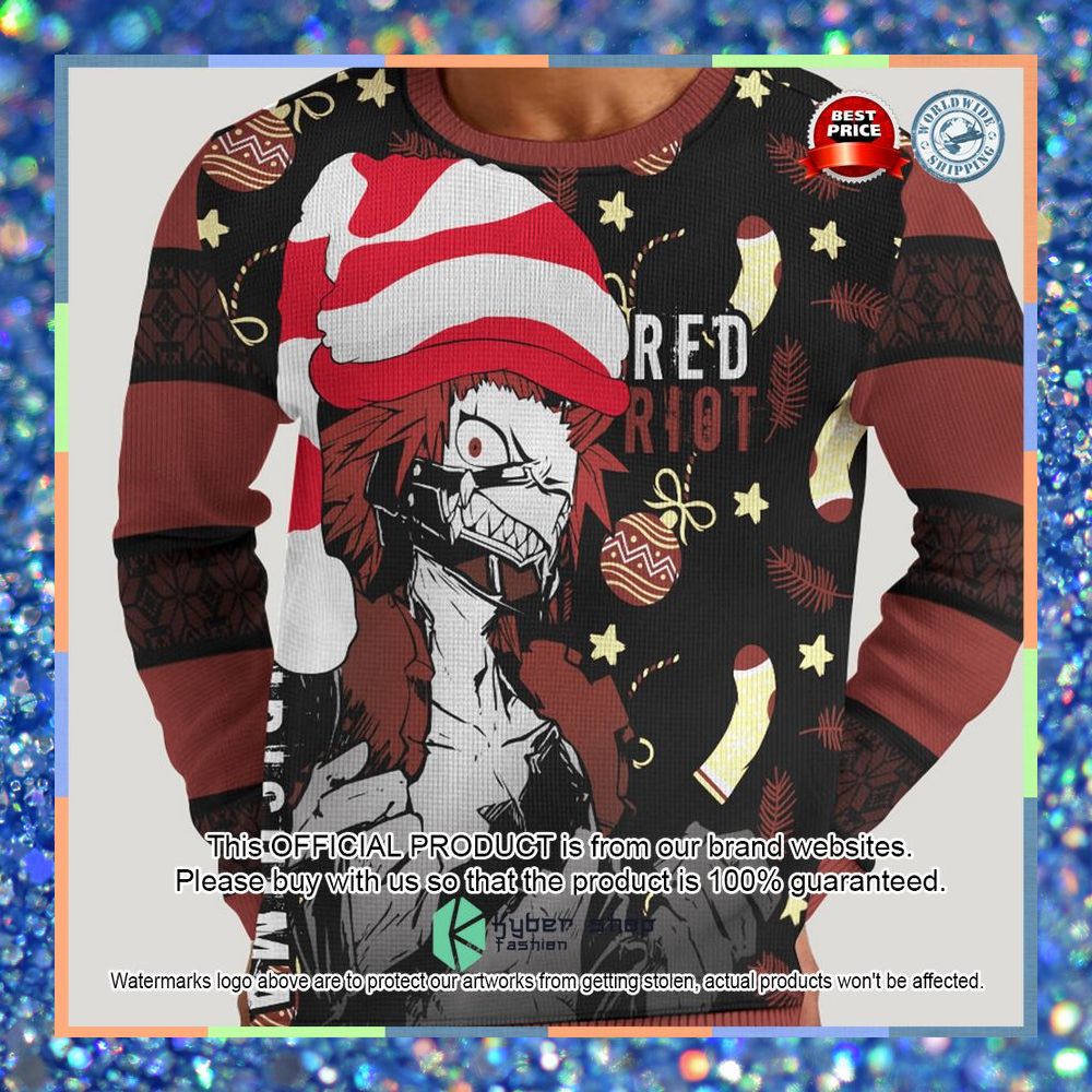 Red Riot Kirishima My Hero Academia Christmas Sweater 8 Red Riot Kirishima My Hero Academia Christmas Sweater word3