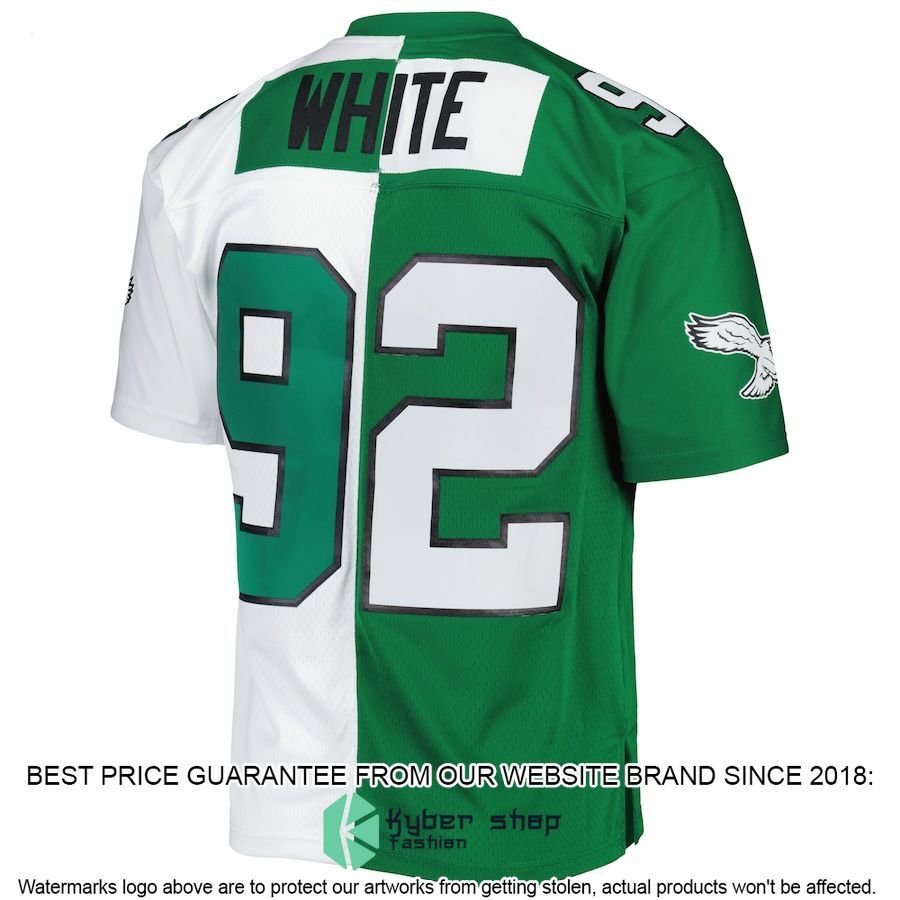 Reggie White Philadelphia Eagles Mitchell & Ness 1990 Split Legacy Replica Kelly Green/White Football Jersey 3 Reggie White Philadelphia Eagles Mitchell & Ness 1990 Split Legacy Replica Kelly Green/White Football Jersey word1