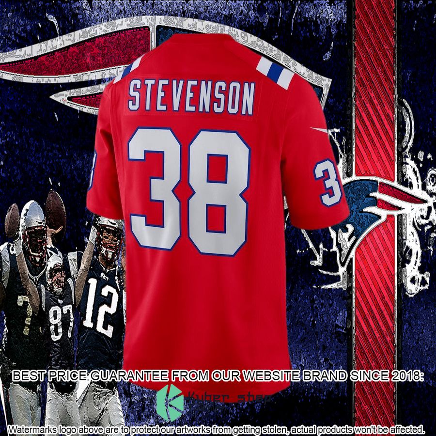 Rhamondre Stevenson New England Patriots Alternate Player Red Football Jersey 3 Rhamondre Stevenson New England Patriots Alternate Player Red Football Jersey word3