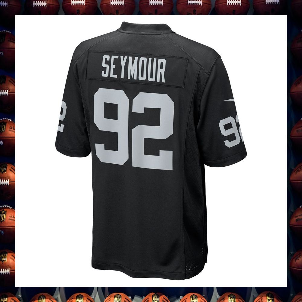 Richard Seymour Las Vegas Raiders Retired Black Football Jersey 3 Richard Seymour Las Vegas Raiders Retired Black Football Jersey word2