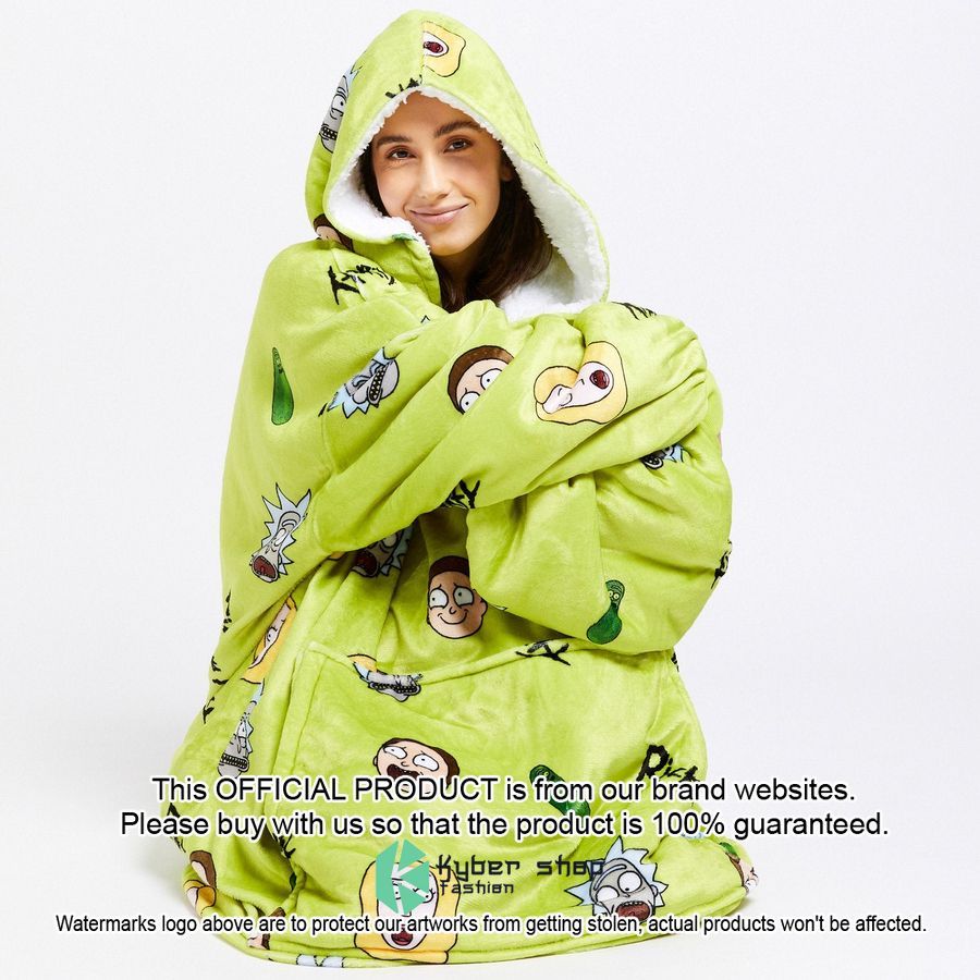 Rick and Morty Lime Oodie Blanket Hoodie