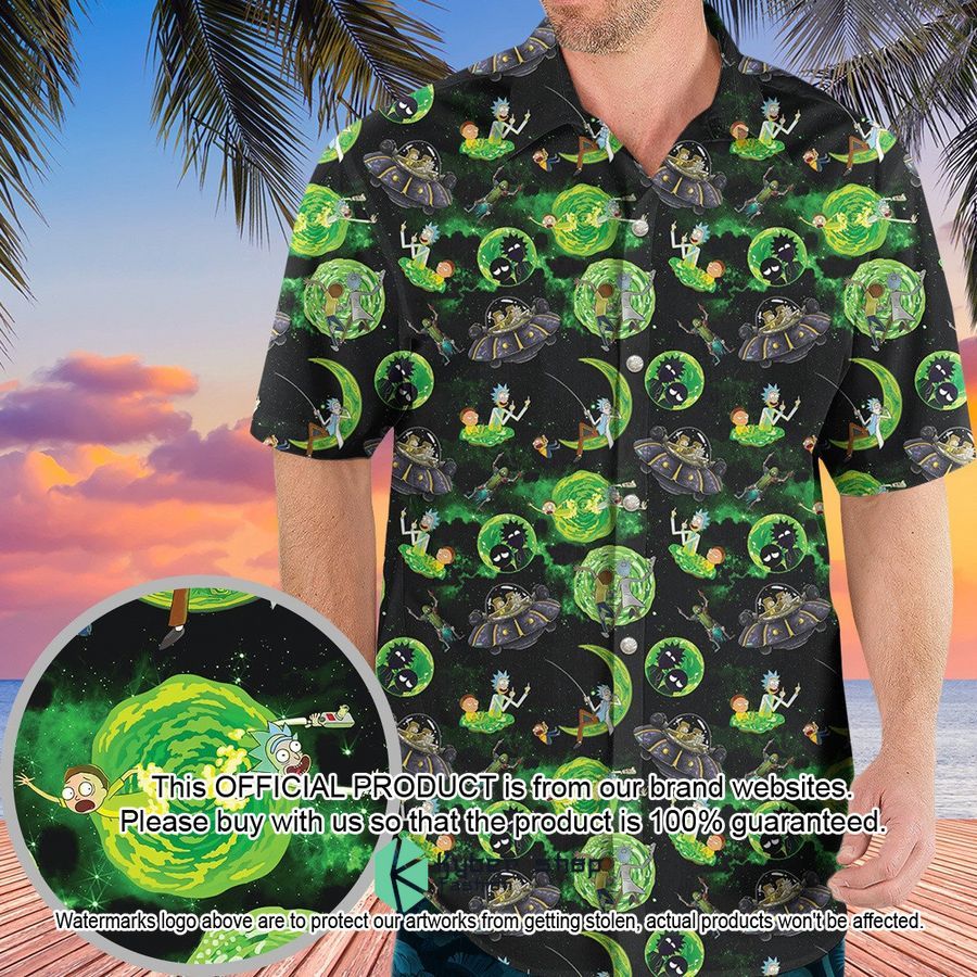 Rick and Morty Pattern Hawaiian Shirt