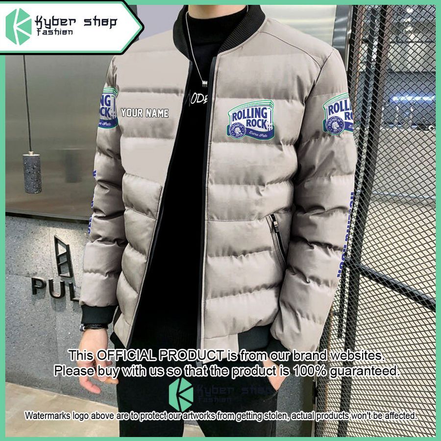 Rolling Rock Custom Puffer Down Jacket word1