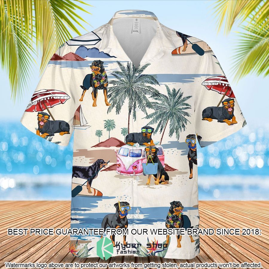 Rottweiler Summer Beach Hawaiian Shirt