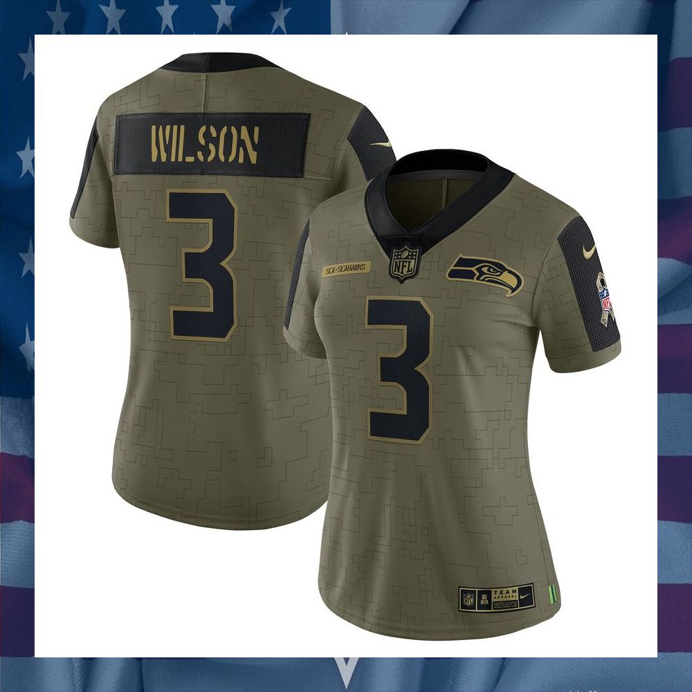 Russell Wilson Seattle Seahawks Women's 2021 Salute To Service Limited Olive Football Jersey 5 Russell Wilson Seattle Seahawks Women's 2021 Salute To Service Limited Olive Football Jersey word1