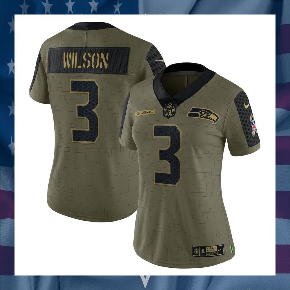 Russell Wilson Seattle Seahawks Women's 2021 Salute To Service Limited Olive Football Jersey 8 Russell Wilson Seattle Seahawks Women's 2021 Salute To Service Limited Olive Football Jersey word1