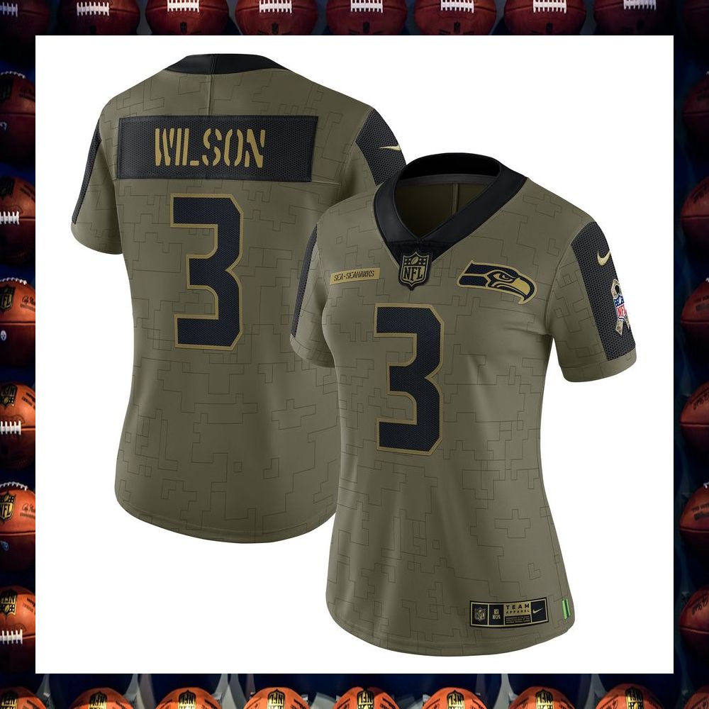 Russell Wilson Seattle Seahawks Women's 2021 Salute To Service Limited Olive Football Jersey 4 Russell Wilson Seattle Seahawks Women's 2021 Salute To Service Limited Olive Football Jersey word1