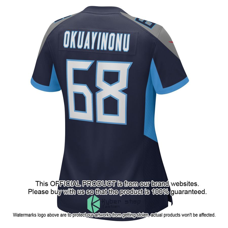 Sam Okuayinonu Tennessee Titans Women's Navy Football Jersey 3 Sam Okuayinonu Tennessee Titans Women's Navy Football Jersey word1