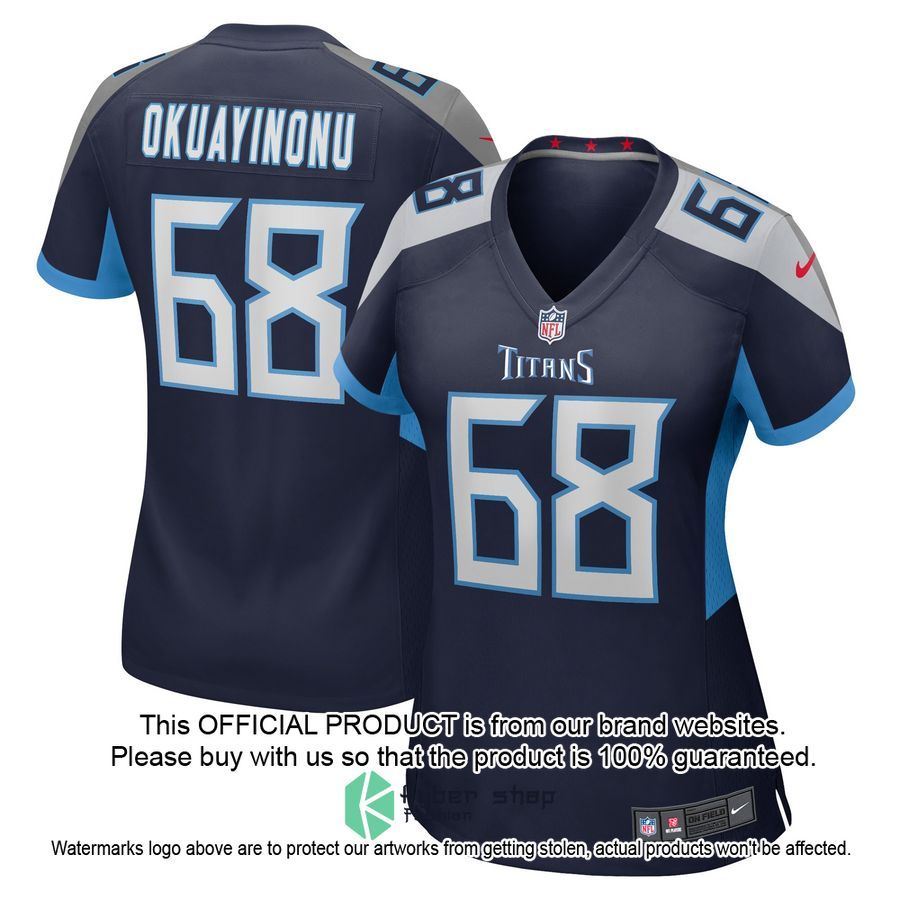 Sam Okuayinonu Tennessee Titans Women's Navy Football Jersey 4 Sam Okuayinonu Tennessee Titans Women's Navy Football Jersey word1