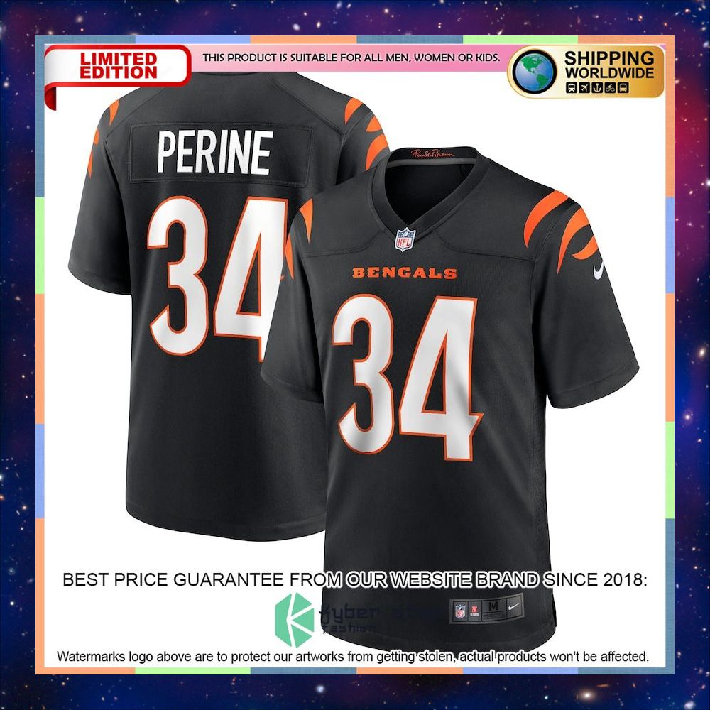 Samaje Perine Cincinnati Bengals Black Football Jersey 4 Samaje Perine Cincinnati Bengals Black Football Jersey word3