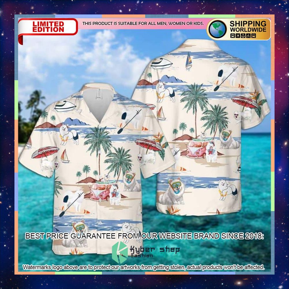 Samoyed Summer Beach Hawaiian Shirt 3 Samoyed Summer Beach Hawaiian Shirt word2