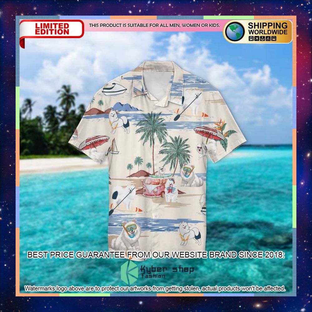 Samoyed Summer Beach Hawaiian Shirt 4 Samoyed Summer Beach Hawaiian Shirt word2