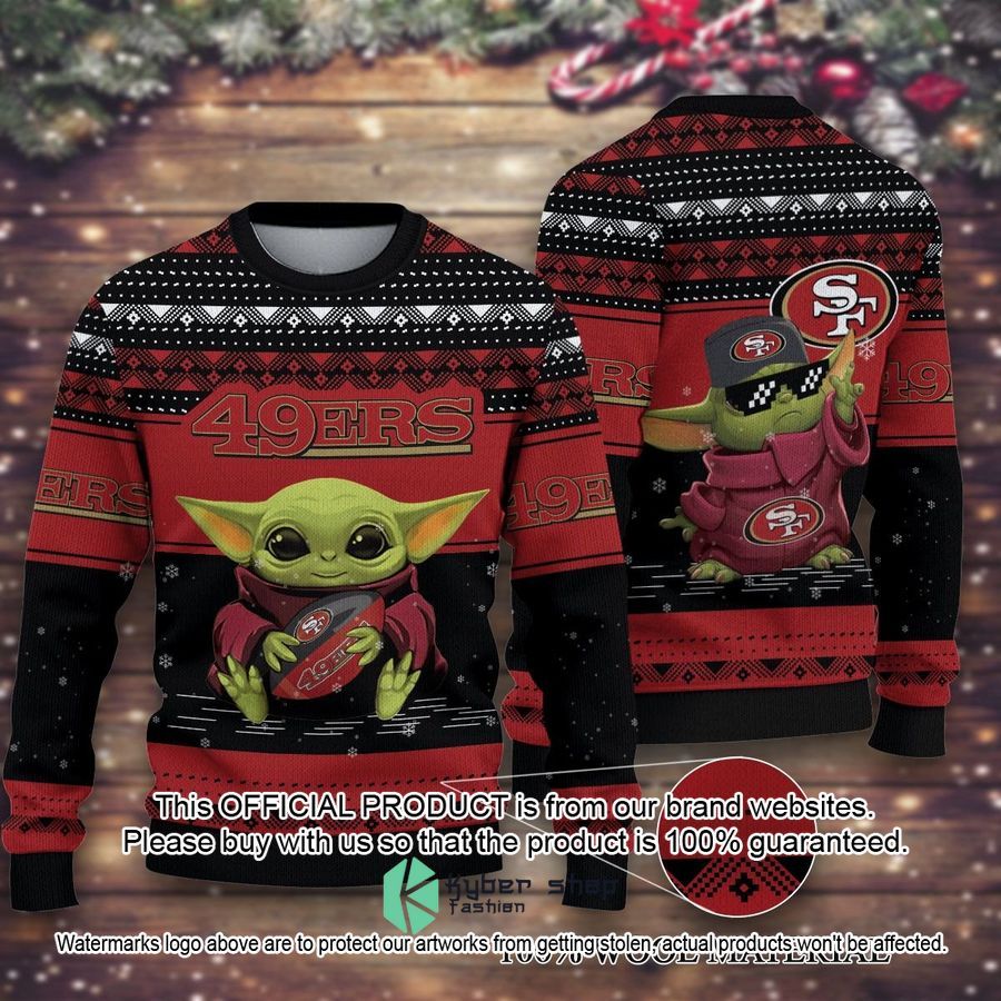 San Francisco 49ers Baby Yoda Merry Christmas Sweater