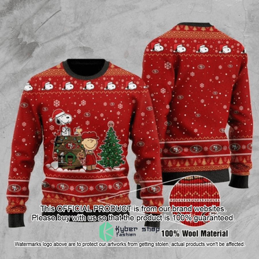 San Francisco 49ers Snoopy & Charlie Christmas Sweater
